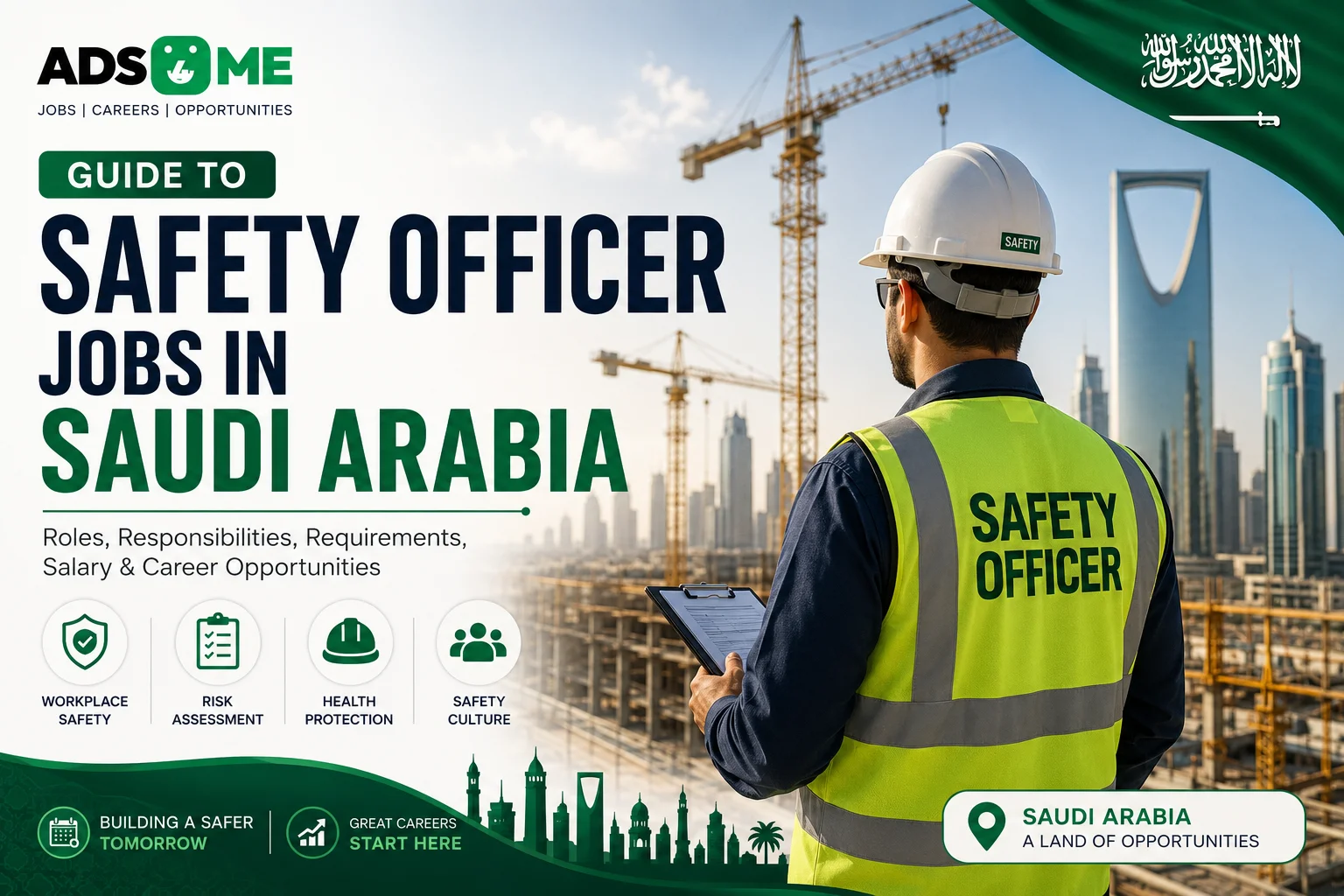 Safety officer overseeing construction in Saudi Arabia